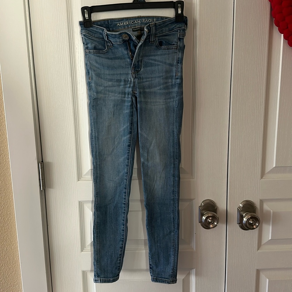 American Eagle medium wash skinny jeans